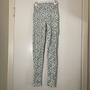 ECHT High waist green floral vines athletic leggings with pockets size XS